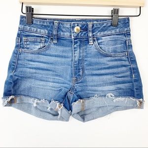 American Eagle Hi-Rise Shortie Jean Shorts Sz 00